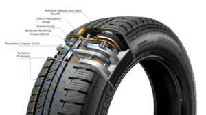 Run-flat tyre sidewall reinforcement cutaway